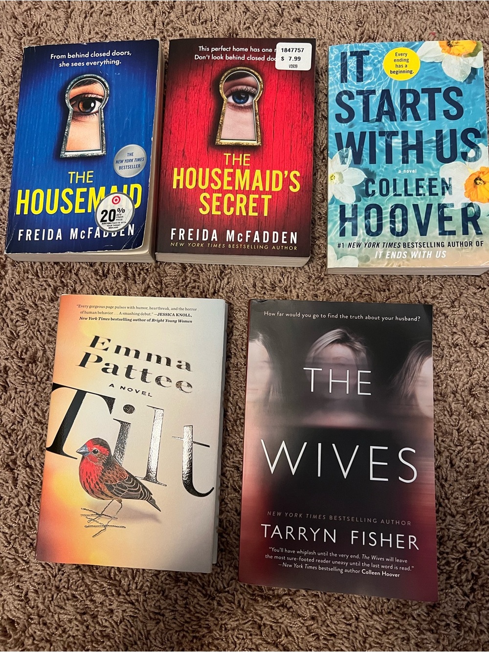 Assorted Hardcover & Paperback Novel Bundle, 20 in all, selling as a lot.